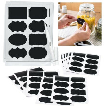 40 Chalkboard Labels with Erasable Pen for Jam Jars - 60x40mm, White Pen Included