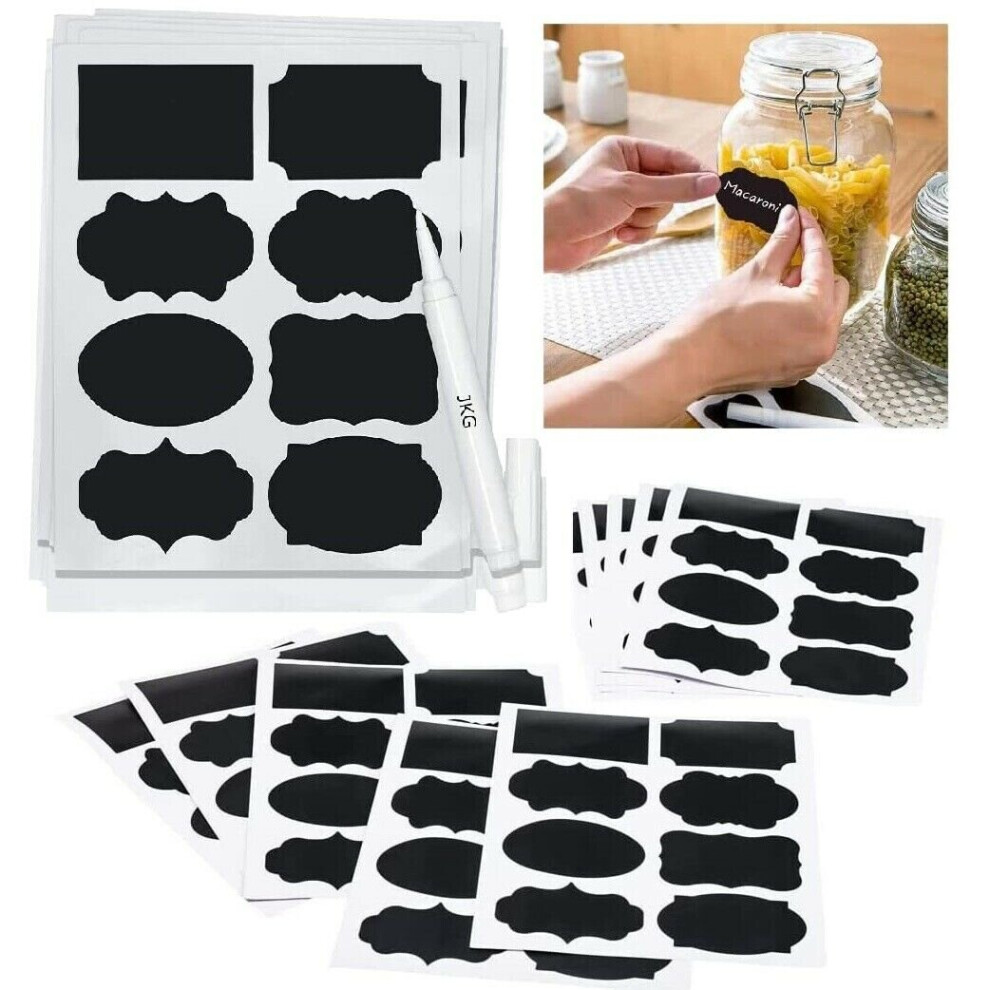 40 Chalk Labels with Pen Blackboard Chalkboard Label Jam Jar Stickers