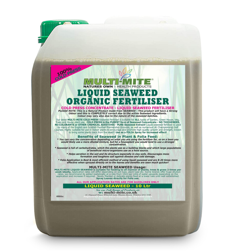 MULTI MITE Liquid Seaweed Concentrate - 10 Litre | Garden Fertiliser