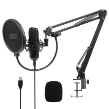 USB Condenser Studio Microphone Kit Unidirectional Cardioid Mic Package