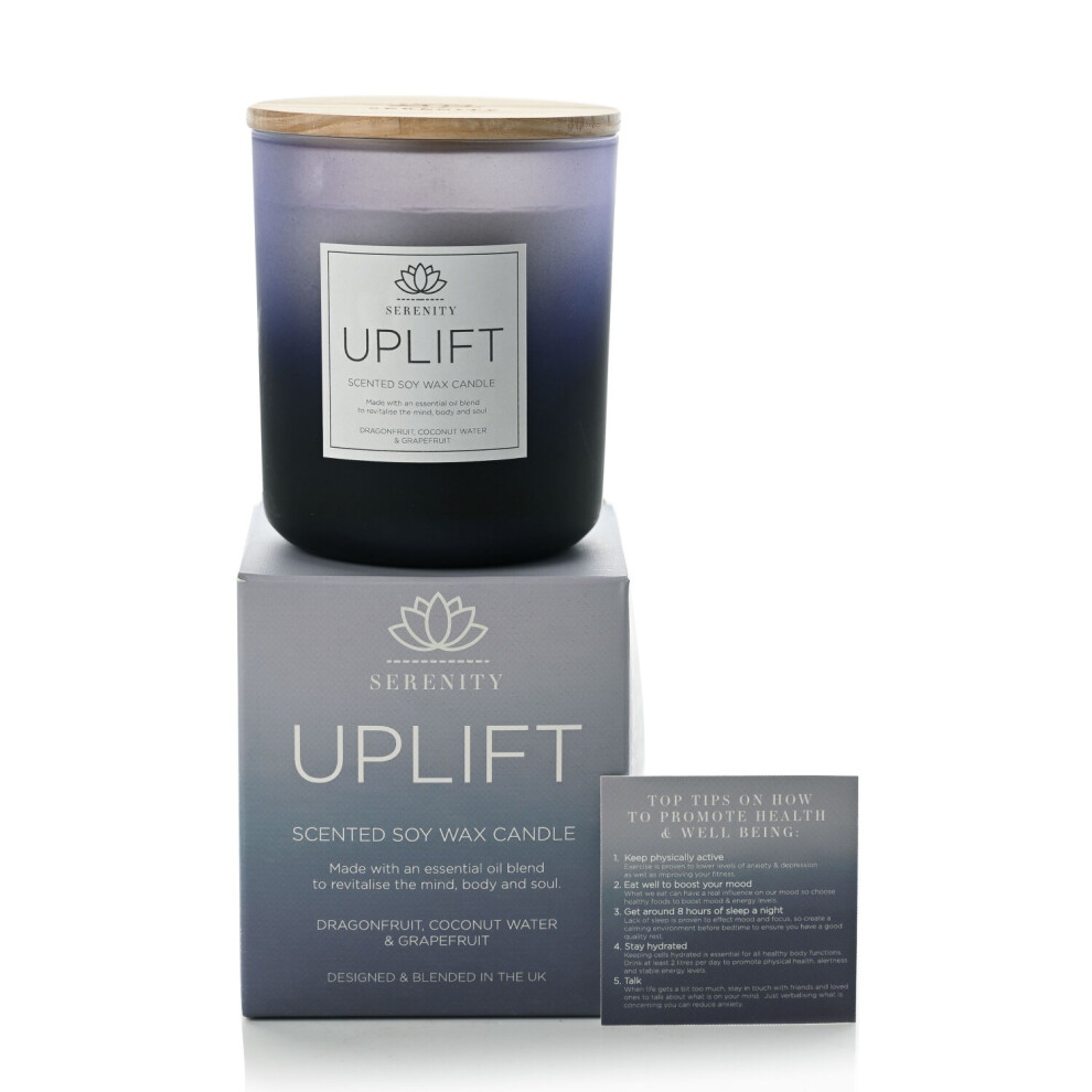 Widdop And Co. Serenity Uplift Luxury Dragonfruit Slow Burn Scent Soy Wax Candle 270G