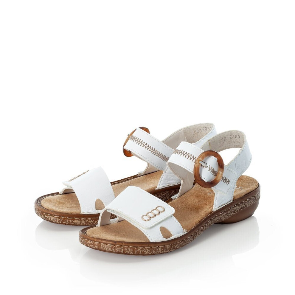 (UK 7.5 -EUR 41) RIEKER 628Z3 LADIES SANDALS WHITE