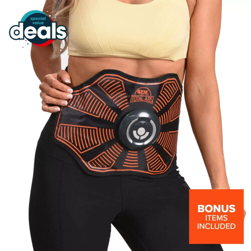 High Street TV Gymform Total Abs Core Toning EMS Belt – Full-Core Abs, 6 Programs, 10-Min Sessions, On-the-Go Electrical Muscle Stimulation