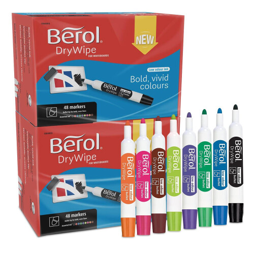Berol Dry Wipe Whiteboard Marker Bullet 2mm Assorted OK96 1