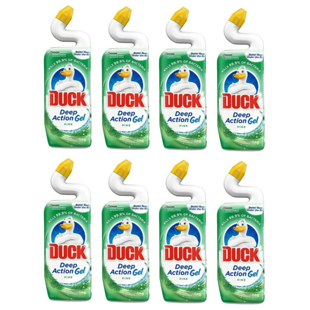 Duck Fresh Action Gel Pine 8x 750ml - Better Reach Under The Rim, Fresh Scent