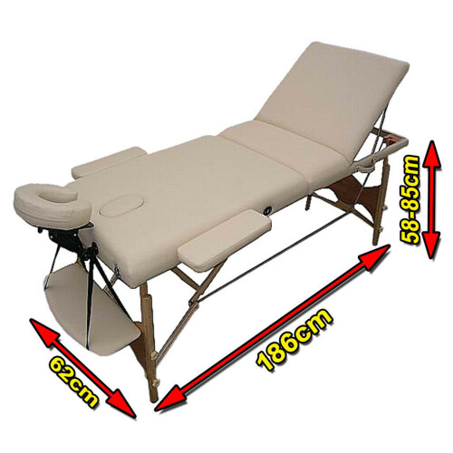 Massage Bed Table Couch Portable 3 Way White Adjustable Folding Therapy Beauty 1