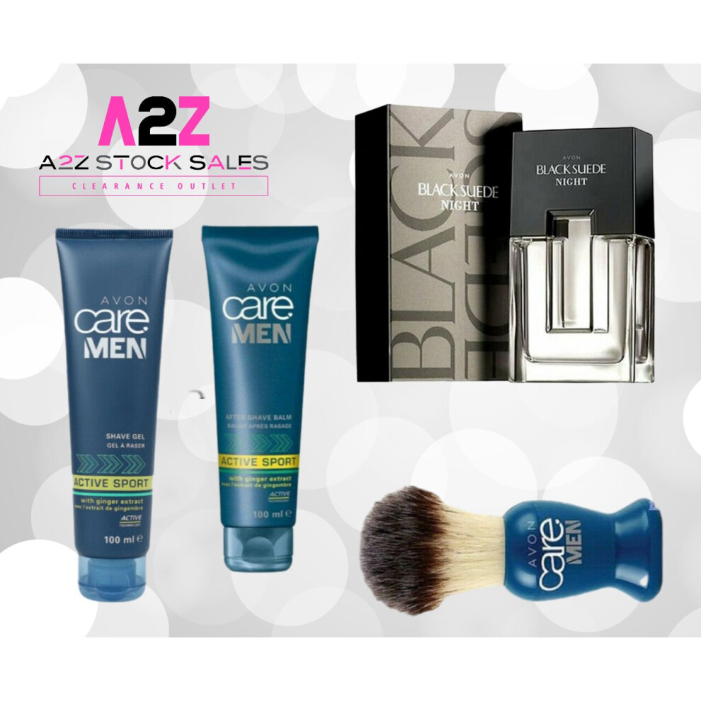 Avon Shaving Set - Shave Brush - Shave Gel & Balm - Perfume Aftershave