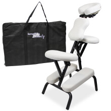 (White) Tattoo Massage Chair Adjustable Portable Folding Body Beauty Salon Therapy Stool