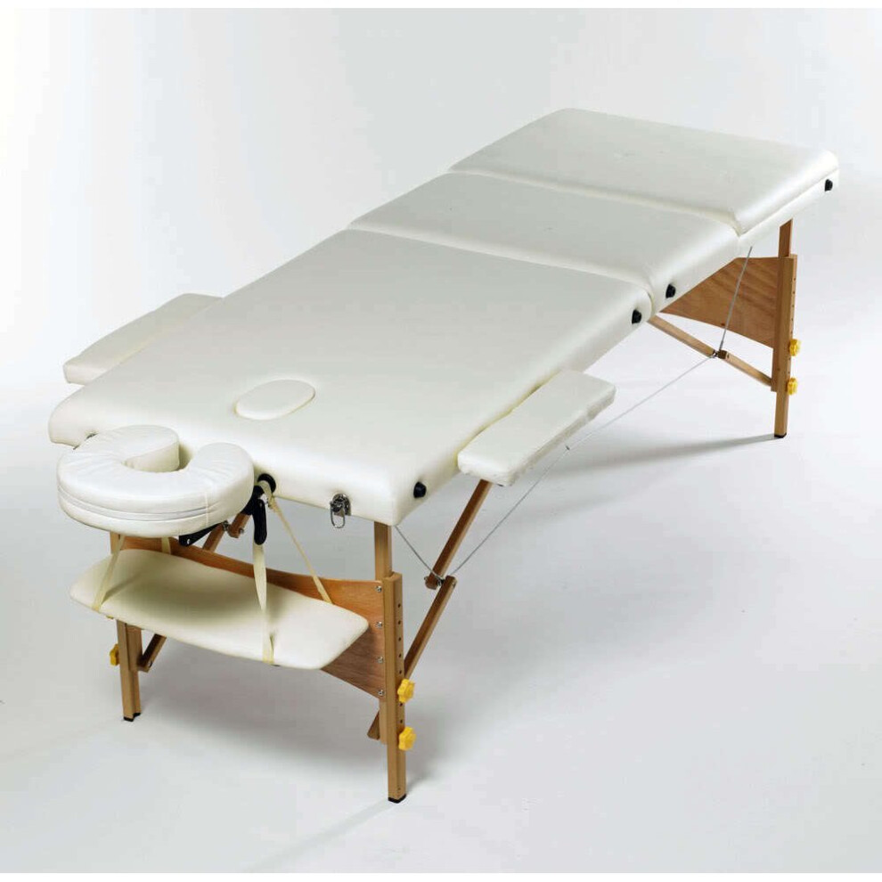 Massage Bed Table Couch Portable 3 Way White Adjustable Folding Therapy Beauty