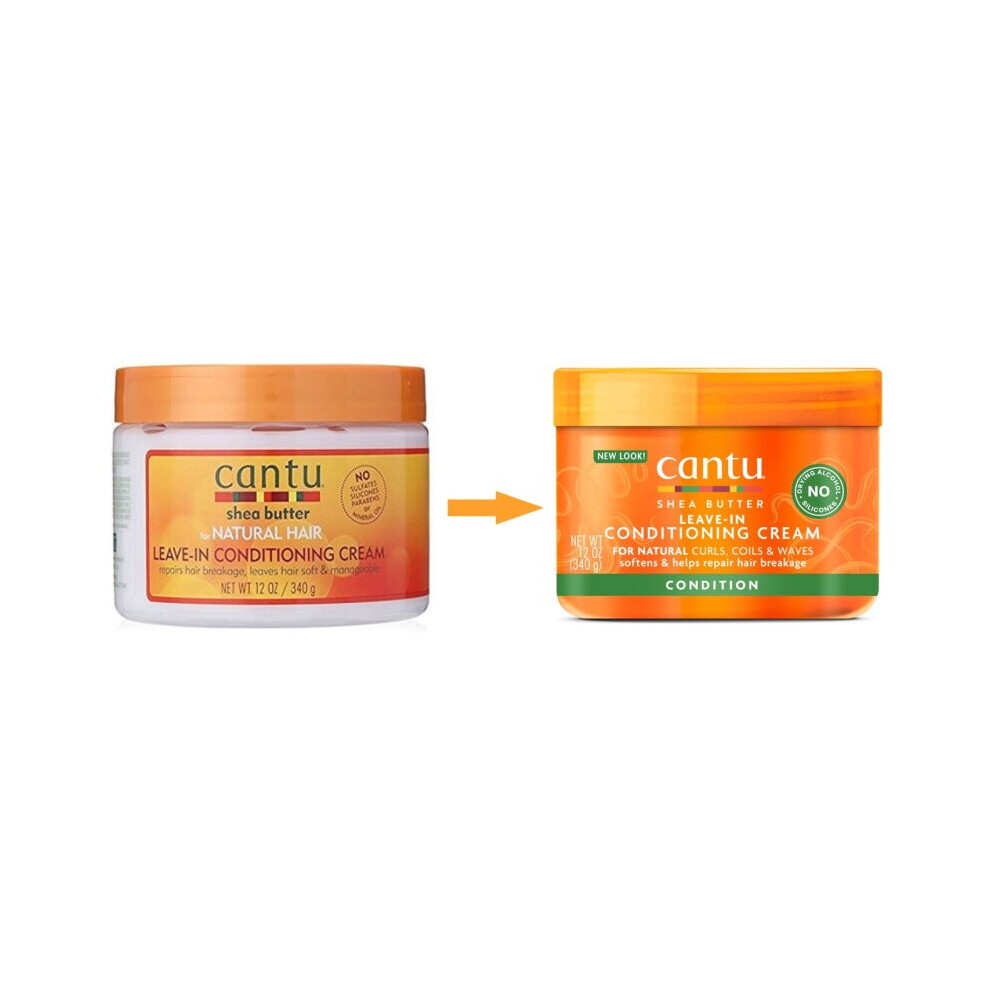 CANTU Shea Natural Leave-In Conditioning Cream 12oz - Repairs Breakage, Strengthens & Nourishes Hair