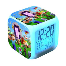 Minecraft Colorful Color Changing Alarm Clock Led Night Light #14