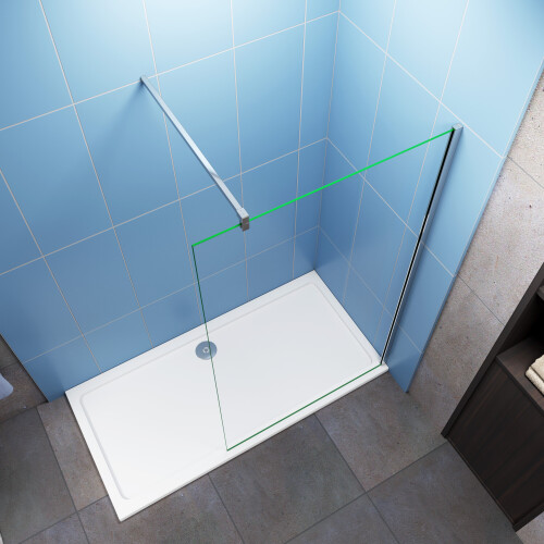 AICA (1100mm) Walk in Shower Screen Panel 8mm Easy Clean Glass 1