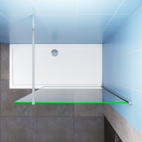 AICA (1100mm) Walk in Shower Screen Panel 8mm Easy Clean Glass 2