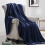 (Royal Blue, King) Fleece Blanket Thick Bed Mink Soft Warm Sofa Throw 2