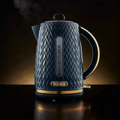 Tower Tower EMPIRE Midnight BLUE Kettle 4 Slice Toaster Canisters Towel Pole Mug Tree 1