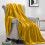 (Ochre, Double) Fleece Blanket Thick Bed Mink Soft Warm Sofa Throw 2
