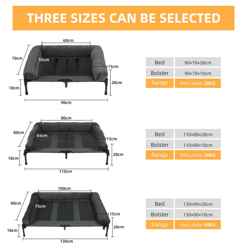 Bingopaw (2XL(130X90cm)) Outdoor Raised Dog Bed Elevated Pet Bed 2