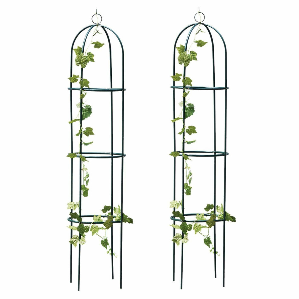 (2 Pack) Garden Obelisk Metal Climbing Plants 1 & 2 Pack