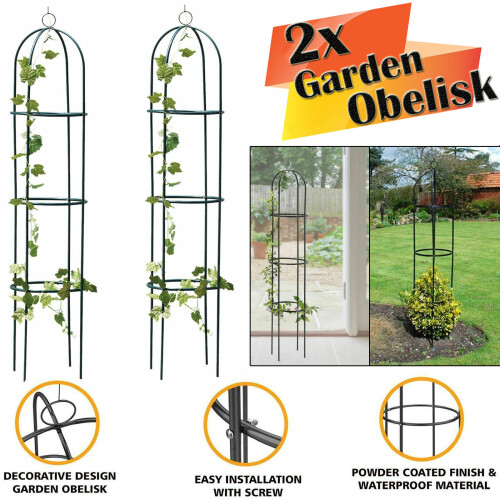 True Face (2 Pack) Garden Obelisk Metal Climbing Plants 1 & 2 Pack 1