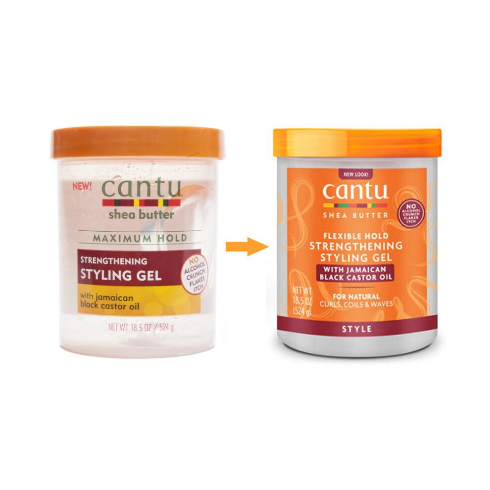 Cantu Black Shea Butter Strengthening Styling Gel With Jamaican Castor Oil 524G