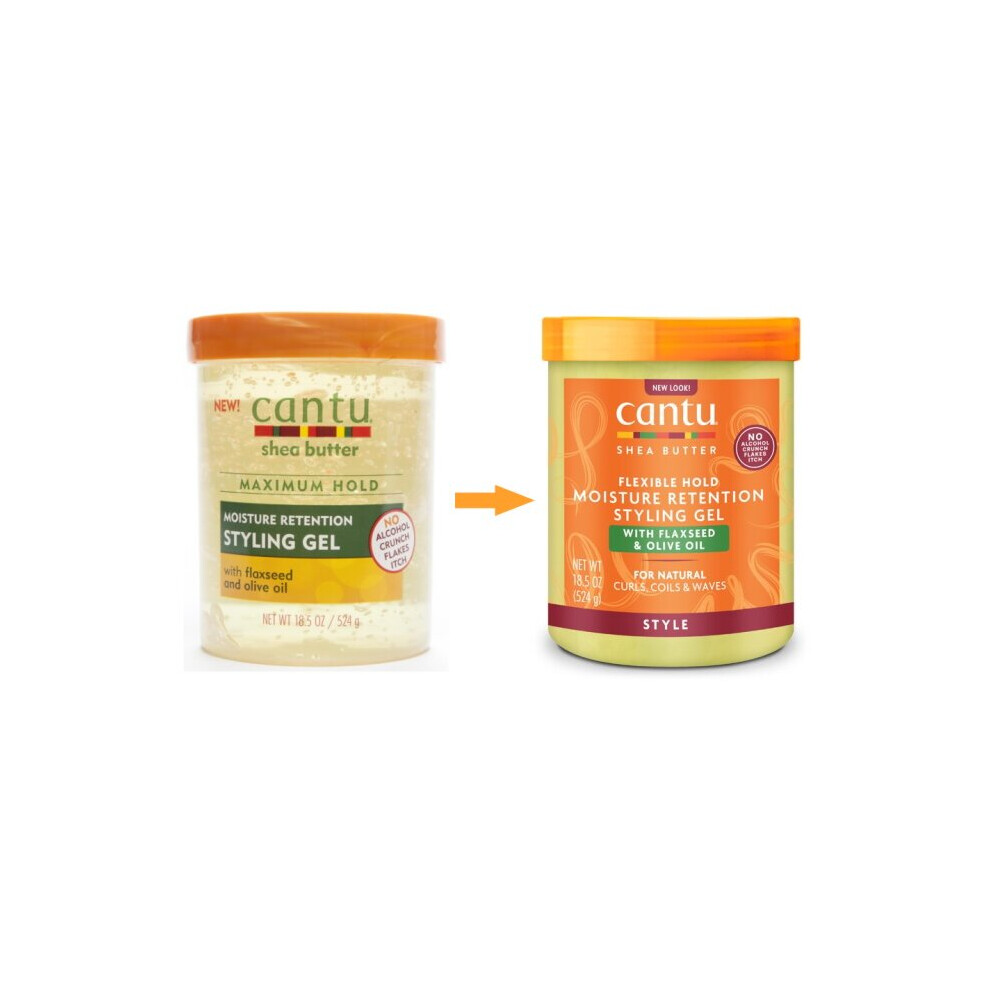 Cantu Shea Butter Moisture Retention Styling Gel With Flaxseed & Olive Oil 524G