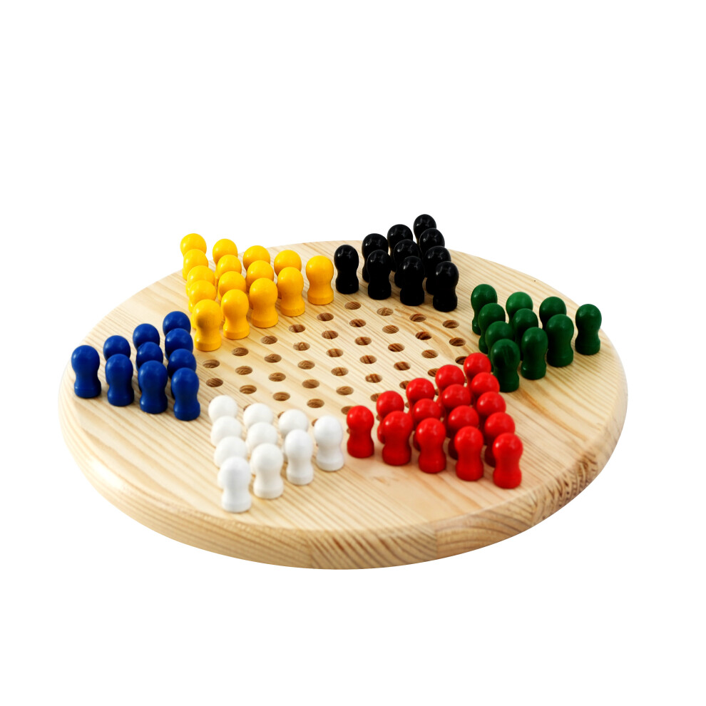 Chinese Checkers Traditional Wooden Family Board Game Strategic Educational Game