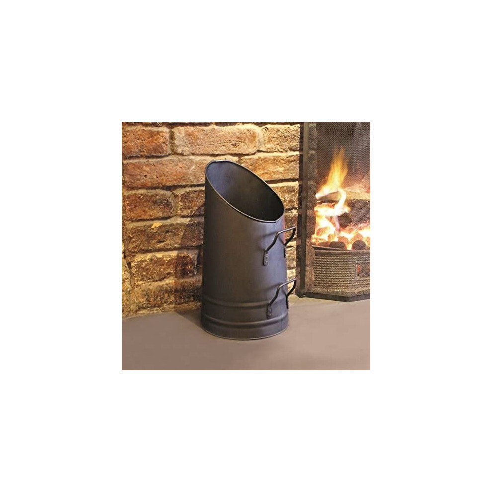 Tall Black Large Coal Scuttlem Coal Wood Kindling Hod, Coke Bucket