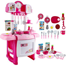 'My Little Chef' Miniature Kitchen Playset Role Playing Game with Light and Sound, Water Features and 18 Accessories Included (PINK)