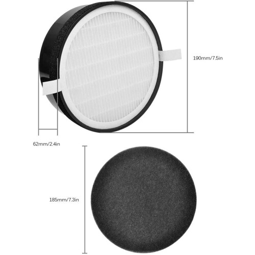 Replacement for Levoit Air Purifier HEPA & Activated Carbon Filter Set 1