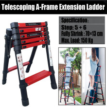 1.7M 4+5 Steps Compact Folding Step Ladder A-Frame EN131 Certificated
