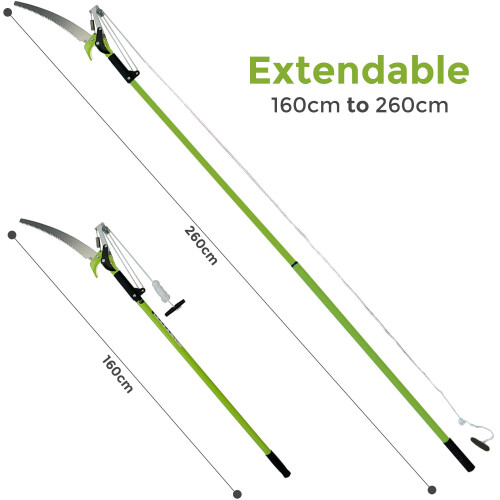 TELESCOPIC GARDEN LOPPER EXTENDABLE TREE BRANCH PRUNER CUTTER INC SAW ATTACHMENT 1