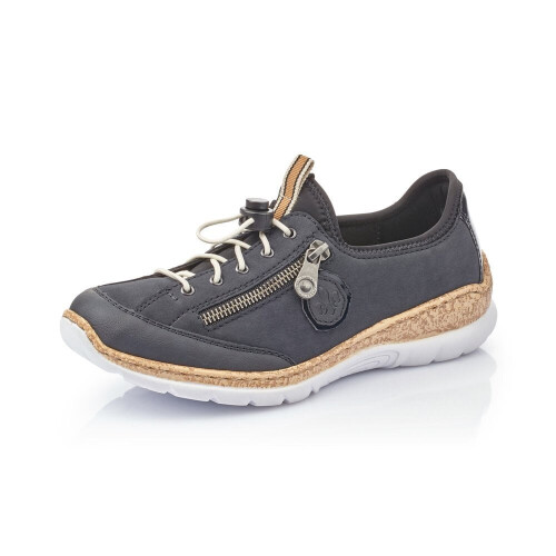 (UK 7.5 - EUR 41) RIEKER N4263-14 Ladies Slip-on Lace & Zip Trainers