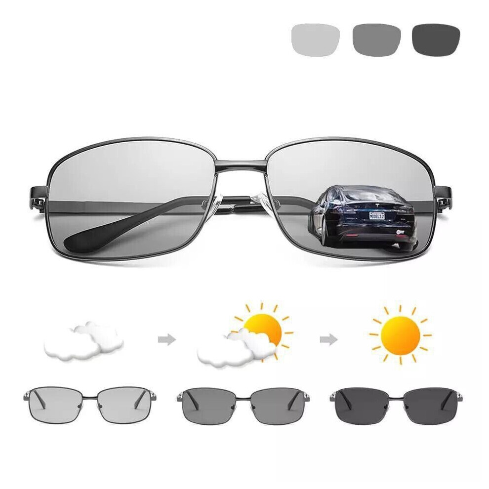 Mens Polarized Photochromic sunglasses UV400 Pilot Sport Glasses Driving Eyewear