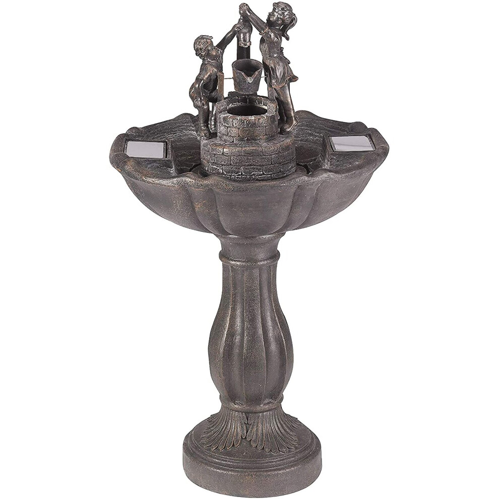 Children Fountain, Bronze Effect Water Feature Fountain for Garden