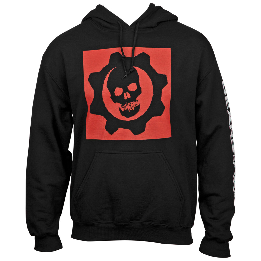 (Large, Black) Gears of War Symbol Hoodie With Sleeve Prints