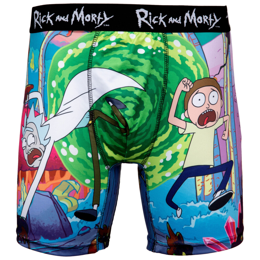 (Medium (32-34), Multicoloured) Rick and Morty Chased Out Of Portal Boxer Briefs