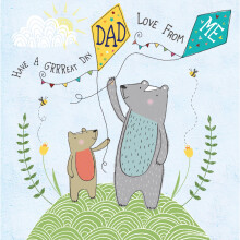 Great Day Dad Father's Day Forest Friends Greeting Card Cute Bear Greetings Cards
