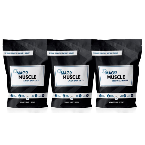 MAG12 Muscle Epsom Bath Salts Bundle (3 x 1kg) Post Workout Soak for