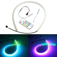 New 60CM RGB LED Strip Light Flexible Neon Hood Car Decorations Kit With Remote Control
