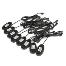 New 8Pcs RGB LED Under Body Lights Rock Lamp bluetooth Wireless Control for Offroad Truck Boat DC 12V
