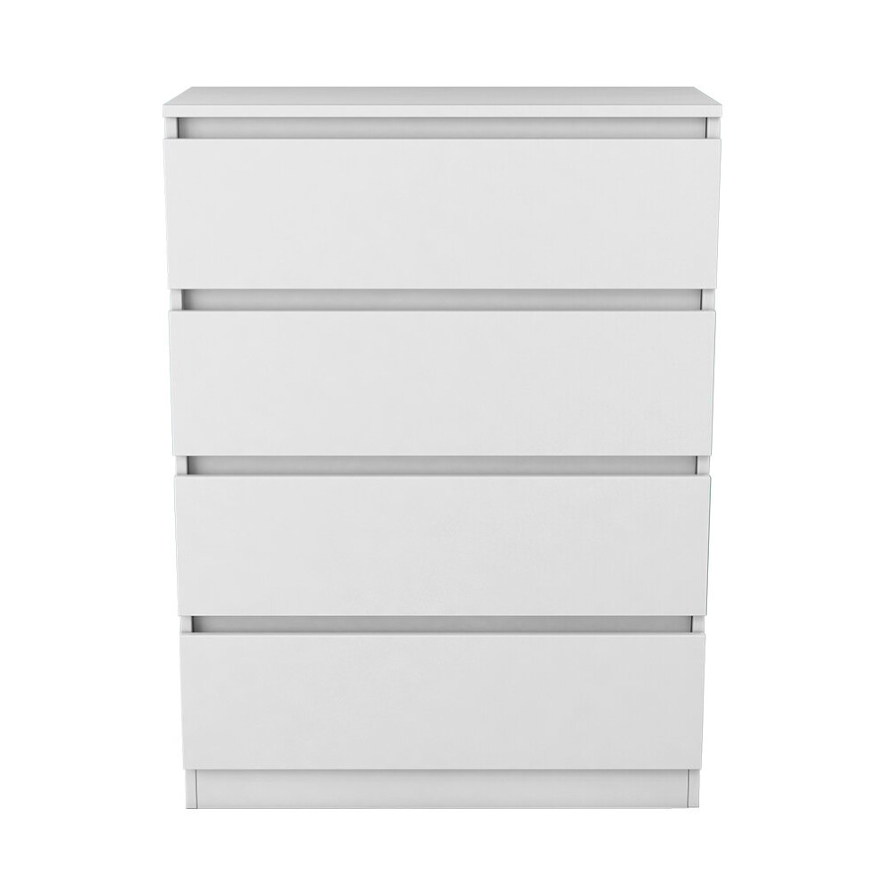 (4 Drawer - Chest Of Drawers, White) NRG Chest of Drawers Bedside Table Storage Drawer Unit Bedroom Furniture