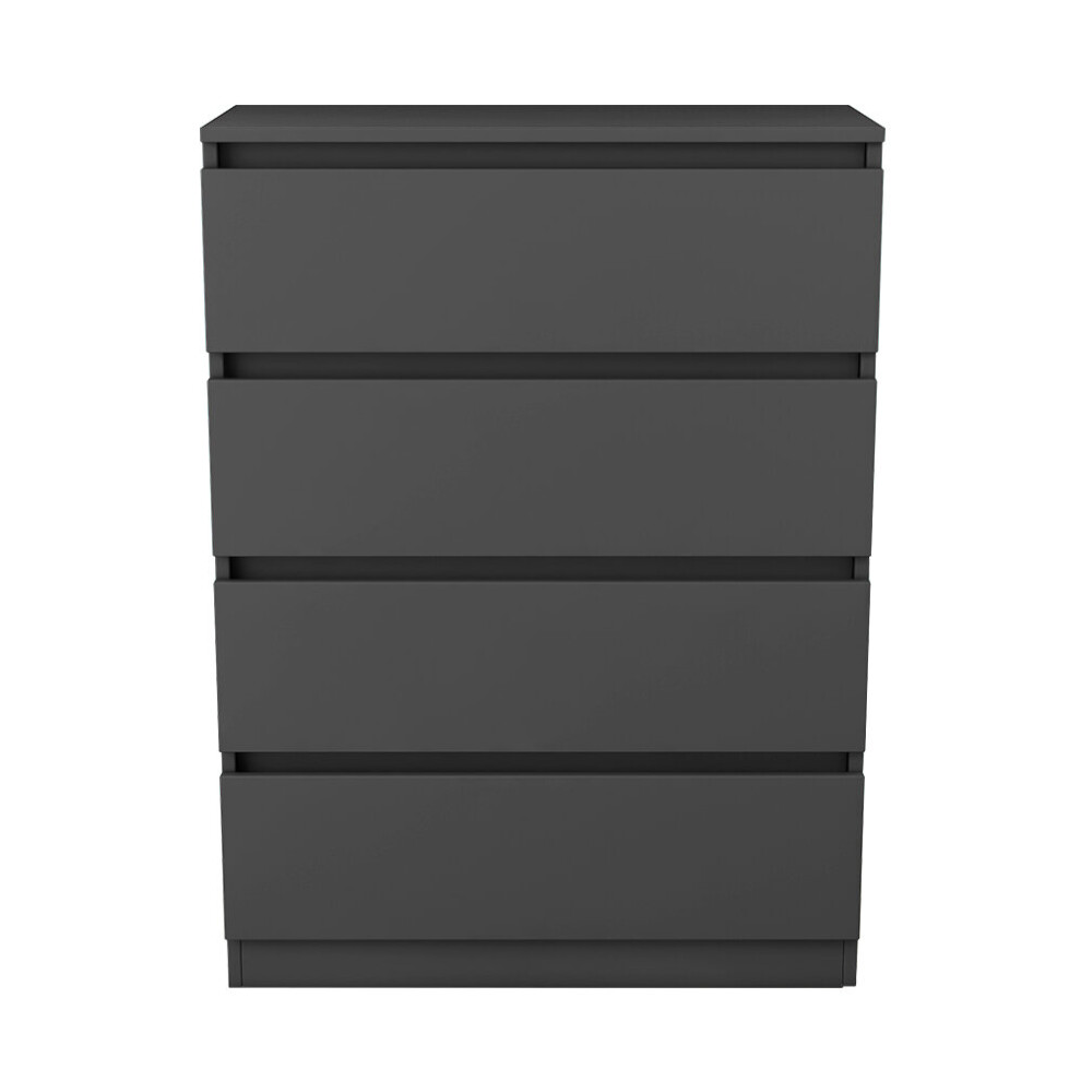 (4 Drawer - Chest Of Drawers, Dark Grey) NRG Chest of Drawers Bedside Table Storage Drawer Unit Bedroom Furniture