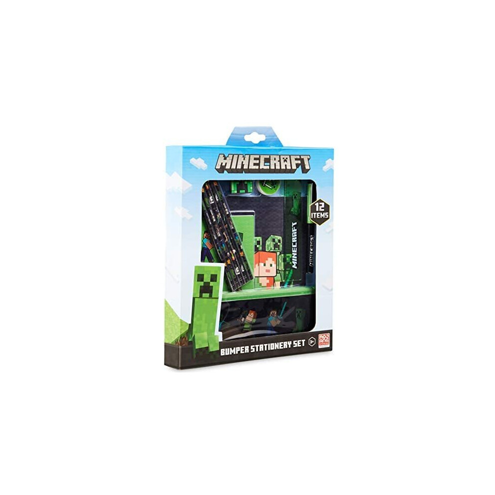 Minecraft Stationery Set, Back To School Supplies, Notebook & Pencil Case Set, Official Merchandise