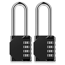 Combination Padlock Heavy Duty Lock - BeskooHome Weatherproof Padlock, Resettable Lock, 2.5inch Long Shackle 4-Digit Zinc Alloy Combination Lock for S