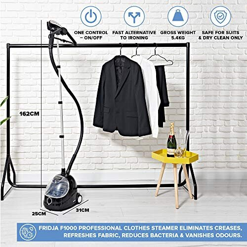 FRIDJA f1000 Professional Vertical Garment/Steamer Ideal for Suits and