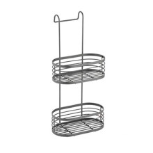 Blue Canyon 2 Tier Grey Over Shower Screen Caddy Hanging Bathroom Organiser Shower Rack Storage Tidy