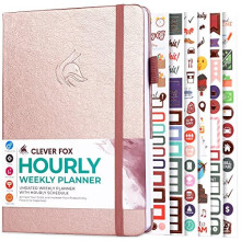 Clever Fox Planner Schedule  Undatierter wchentlicher und monatlicher Lebensplaner mit Zeitfenstern, Terminbuch und Tagesplaner A5 (Rosgold)