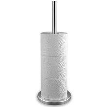Home & Style Toilet Paper Roll Holder in Colour Box Standing Silver