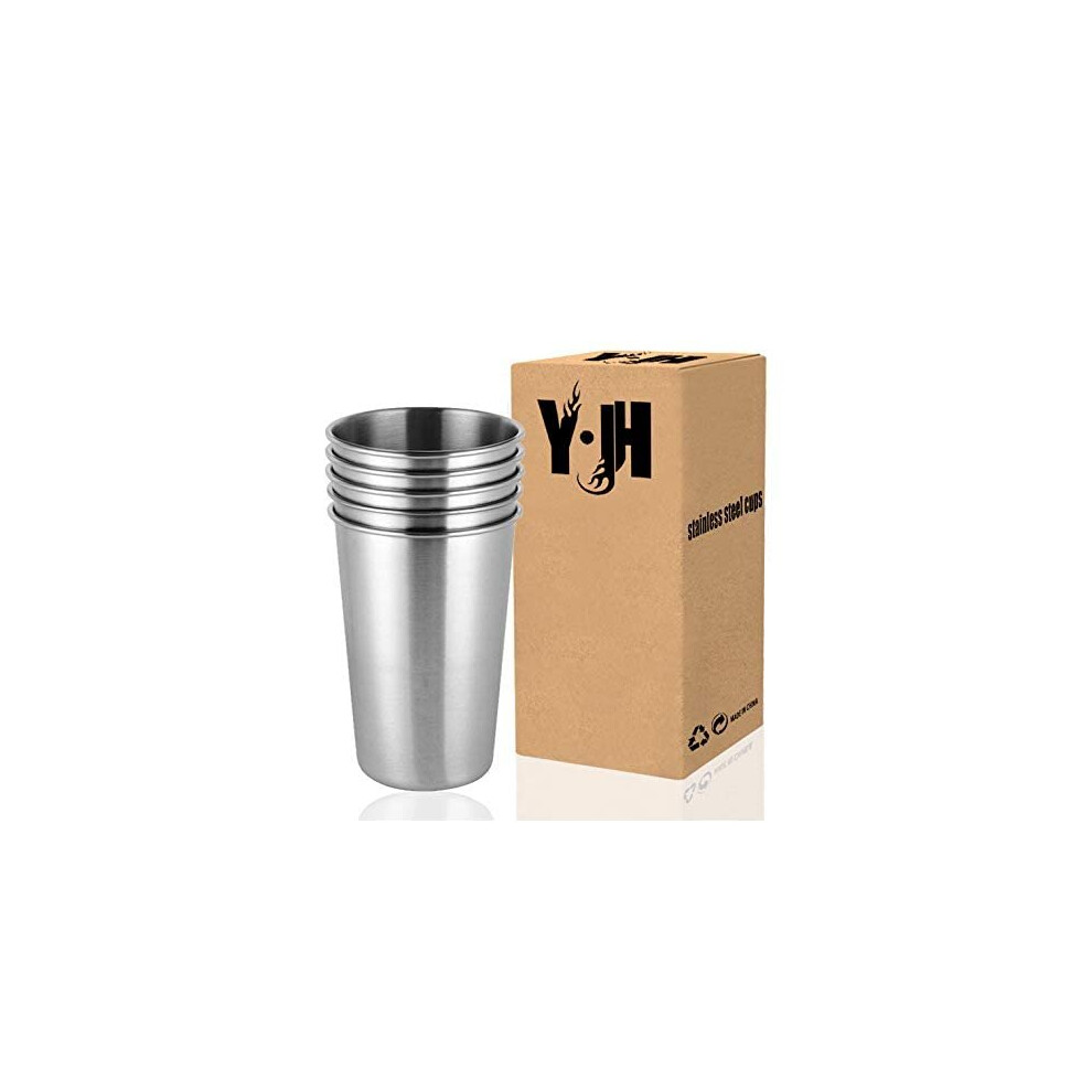 CherryKelly Stainless Steel Cup, Reusable Metal Beer Tumbler, Stackable Drinking Glass, BPA Free Mug, for Camping,Hiking, Outdoor, Indoor Ac