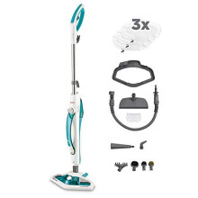 Polti Vaporetto SV450_Double Steam Mop with Handheld Cleaner PTGB0085, Branco/Azul, 1500 W, 0.3 litros